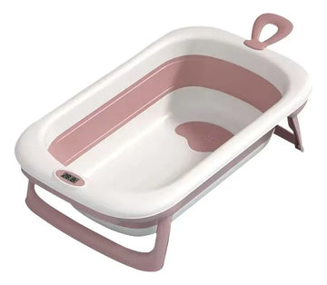 Tina Bañera Bebe Plegable Portatil Termometro Antideslizante Blanco Lisa