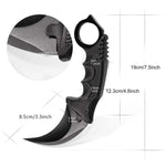 Navaja Cuchillo Karambit Táctico Militar Con Funda Negro