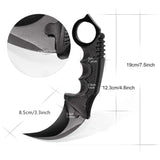 Navaja Cuchillo Karambit Táctico Militar Con Funda Negro