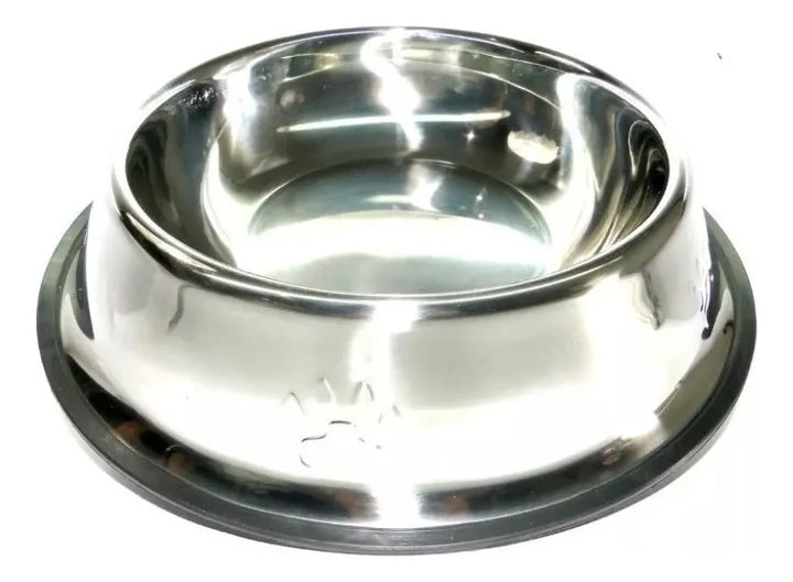 Comedero Plato Para Perros Y Gatos En Acero Inoxidable 22cm Color Plateado