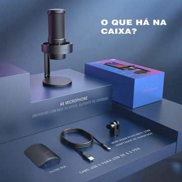 Micrófono dinámico Fifine A8 Gamer modelo color negro