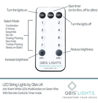 Qbis 200 Luces Led De Navidad De Color Blanco Cálido Con C.