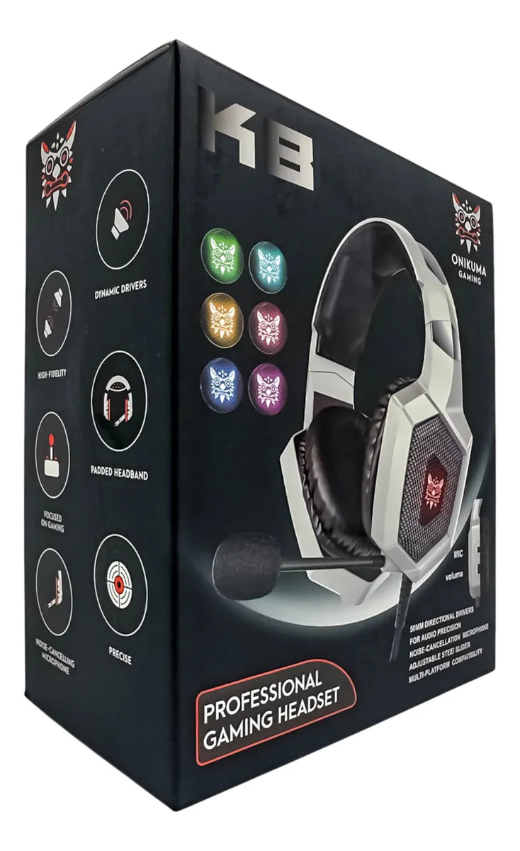 Diadema Gamer Onikuma K8 Rgb Blanca Compatible Ps4 Ps5 Xbox Blanco