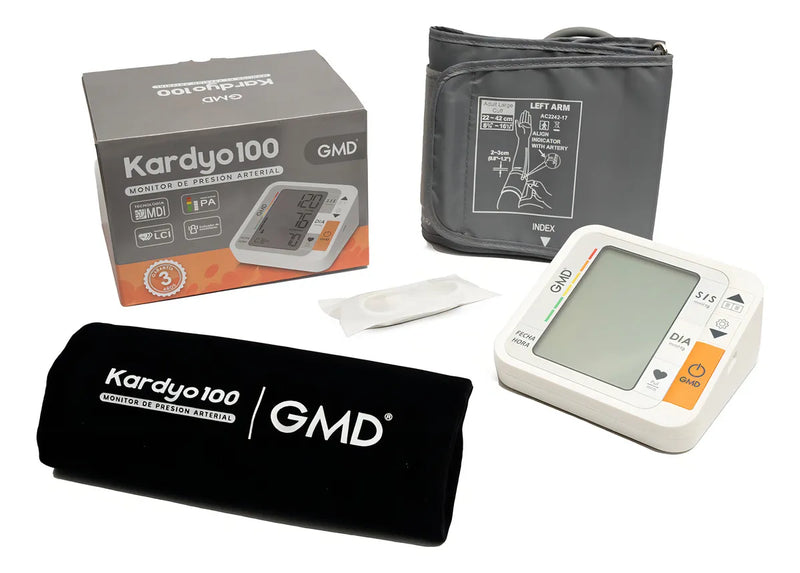 Monitor De Presión Arterial De Brazo Kardyo + Termometro Gmd Color Blanco