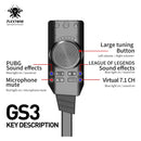Tarjeta De Sonido Gamer Usb De 7.1 Control Vol Gs3 Mark Ii
