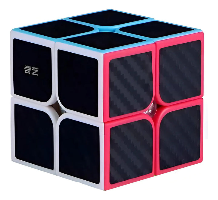 Cubo Rubik 2x2 Qiyi Fibra De Carbono Speed Cube + Base Regalo