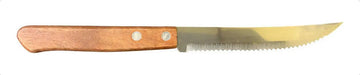 Cuchillo de mesa de acero inoxidable con mango de madera de 20 cm