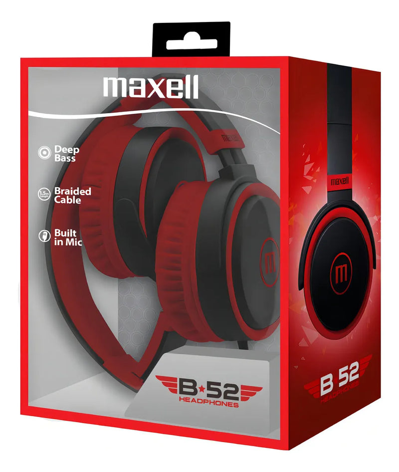 Maxell Audifono Hp-b52 C/microf Blk/red Diadema Color Rojo