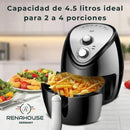 Air Fryer 4.5 L Negro 7 Modos Freidora Aire Hogar Renahouse