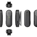 Micrófono Inalambrico Solapa Color Negro Conexión USB tipo C Portátil Iphone Android Compatible Apple Filtro Antipop Condensador Estuche Carga 3 en 1 Combo Duo