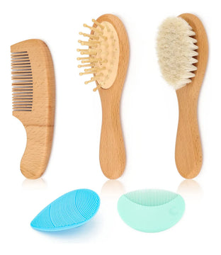 Cepillos De Madera Naturales Para Recin Nacidos.