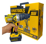 Taladro Percutor Rev/ Inalambrico + Herram Itl204 Uyustools Color Amarillo
