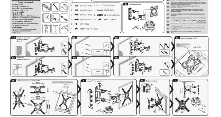Soporte Para Tv Brazo North Bayou Nb P4 32 A 55 Original Negro