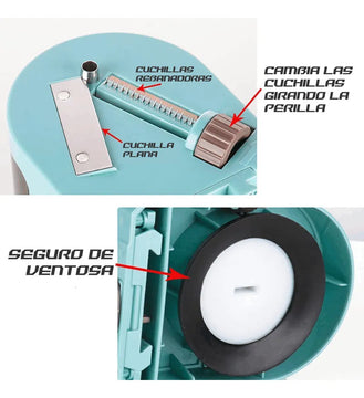 Cortador Vegetales Espiral Rallador Verdura Spaguetti 4 En 1