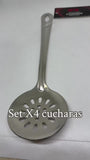 Cucharas Utensilios Acero Inoxidable Cocina Cucharones X4und Plateado