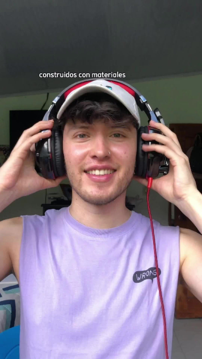 Fone de ouvido over-ear sem fio Kotion Gamer G2000 negro e rojo