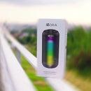 Parlante Bluetooth Portátil 1Hora BOC242 FM Bocina con Luces RGB Conectividad AUX/USB/TF Color Negro Ideal para Fiestas y Cumpleaños