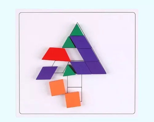 Puzzle Rompecabezas Geométrico De Madera Para Niños 125pc