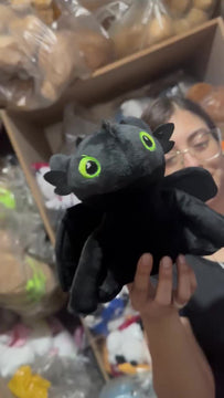 Furia Nocturna Chimuelo + Furia Luminosa Blanco Peluche Pareja Negro Y Blanco
