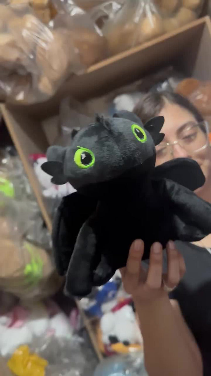 Furia Nocturna Chimuelo + Furia Luminosa Blanco Peluche Pareja Negro Y Blanco