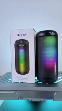 Parlante Bluetooth Portátil 1Hora BOC242 FM Bocina con Luces RGB Conectividad AUX/USB/TF Color Negro Ideal para Fiestas y Cumpleaños