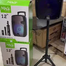Parlante 12 Pulgada Magi C/directa/recargable Base+microfono Negro