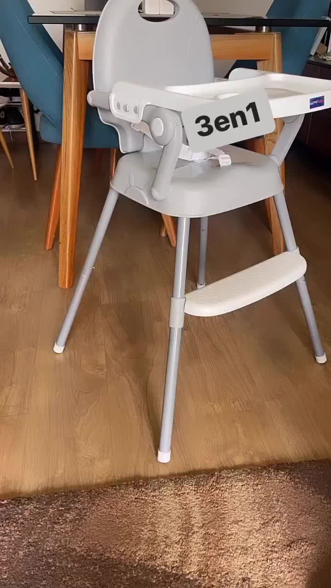 Silla Comedor Bebe 3en1 Happy Baby Azul Cp7000