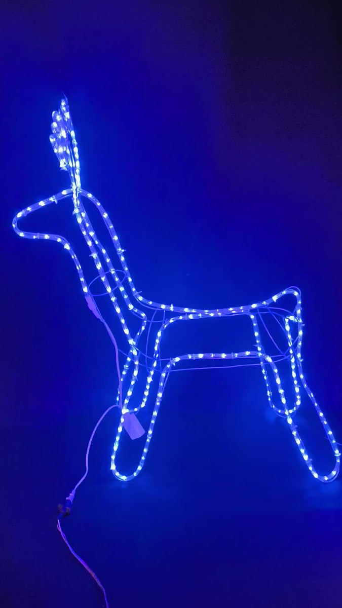 Reno Navideño De Manguera Led Blanco Con Secuencial