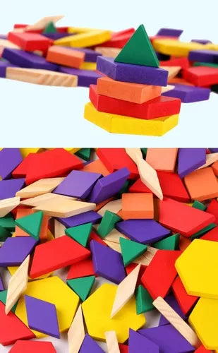 Puzzle Rompecabezas Geométrico De Madera Para Niños 125pc