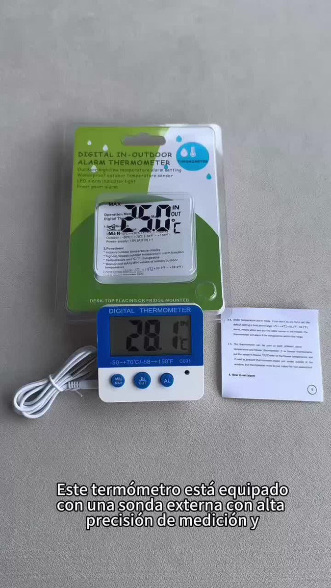 Termómetro Nevera Digital Imán Refrigeración In/out Alarma