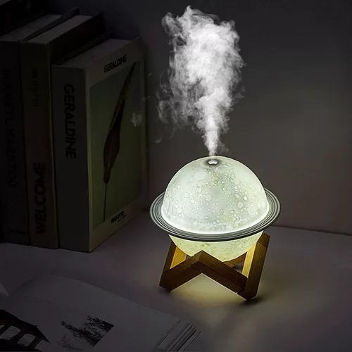 Lampara Humidificador Saturno 3d Led Difusor + Esencia