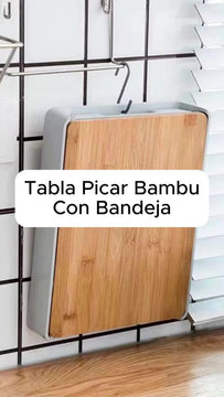 Tabla Cortar Bambú Bandeja Recolectora Organizacion Cocina Lisa
