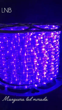 Manguera Led 3 Vias Luces Navideñas X 10mt Morada