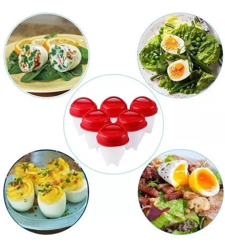 Moldes Cocinar Hervir Huevos Silicone Egg Boil X6 Unidades