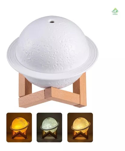 Lampara Humidificador Saturno 3d Led Difusor + Esencia