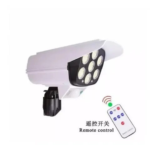 Lampara Luz Led Patio Jardin Control Remoto Reflector Solar Color Blanco