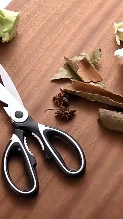 Tijeras De Cocina De Acero Inoxidable Cortan Pollo Pescado Negro