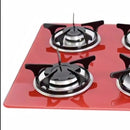 Estufa De Empotrar Vidrio Templado 62x52cm Gas Natural 6545 Rojo