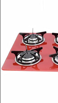 Estufa De Empotrar Vidrio Templado 62x52cm Gas Natural 6545 Rojo