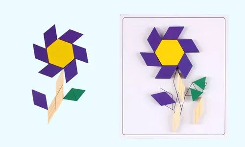 Puzzle Rompecabezas Geométrico De Madera Para Niños 125pc