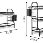 Estante Escurridor De Cocina Para Platos En Hierro 3 Niveles Color Negro