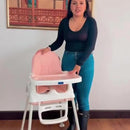 Silla Comedor Bebe 3en1 Happy Baby Zoe Color Rosa