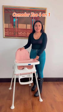 Silla Comedor Bebe 3en1 Happy Baby Zoe Color Rosa