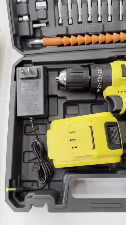 Taladro Atornillador Inalámbrico 10mm Magnux 24v 1 Bat 23 Nm Amarillo