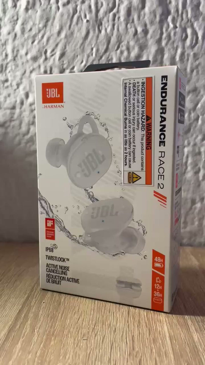 Auriculares Inalámbricos Jbl Endurance Race 2, Anc Ip68, Wht Color Blanco