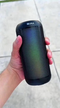 Parlante Bluetooth Portátil 1Hora BOC242 FM Bocina con Luces RGB Conectividad AUX/USB/TF Color Negro Ideal para Fiestas y Cumpleaños
