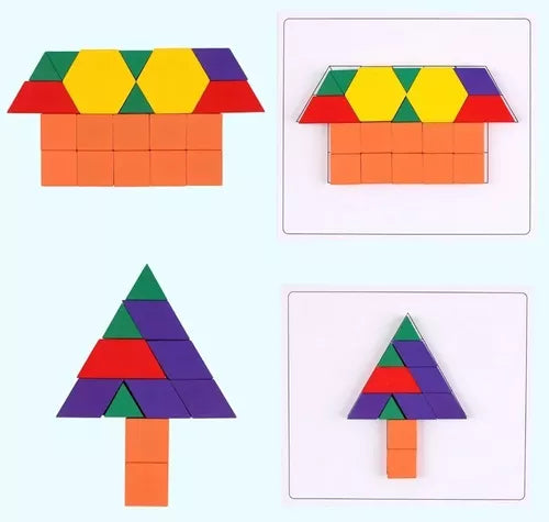 Puzzle Rompecabezas Geométrico De Madera Para Niños 125pc