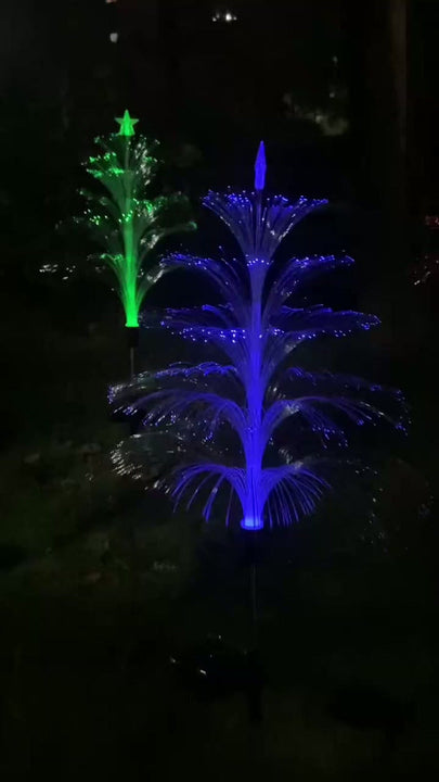 Luces Solares Navideñas Fuegos Artificiales Arbol Navidad Rgb