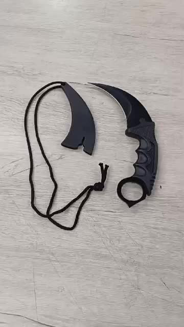 Navaja Cuchillo Karambit Táctico Militar Con Funda Negro