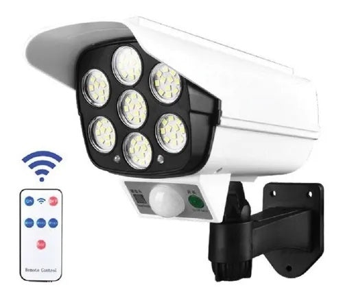 Lampara Luz Led Patio Jardin Control Remoto Reflector Solar Color Blanco